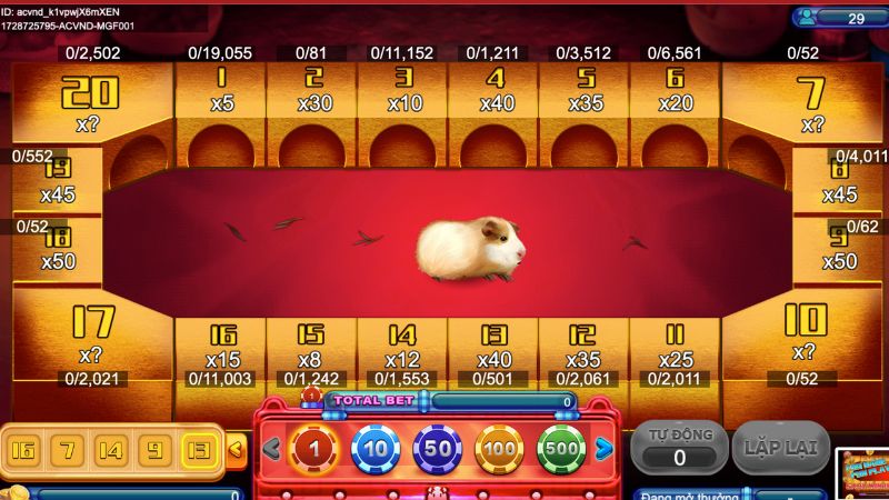 Hướng dẫn chơi game bài Vận May Chuột 