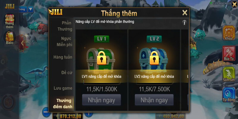 Quy trình trả thưởng khi chơi game slot Khủng Long Tycoon